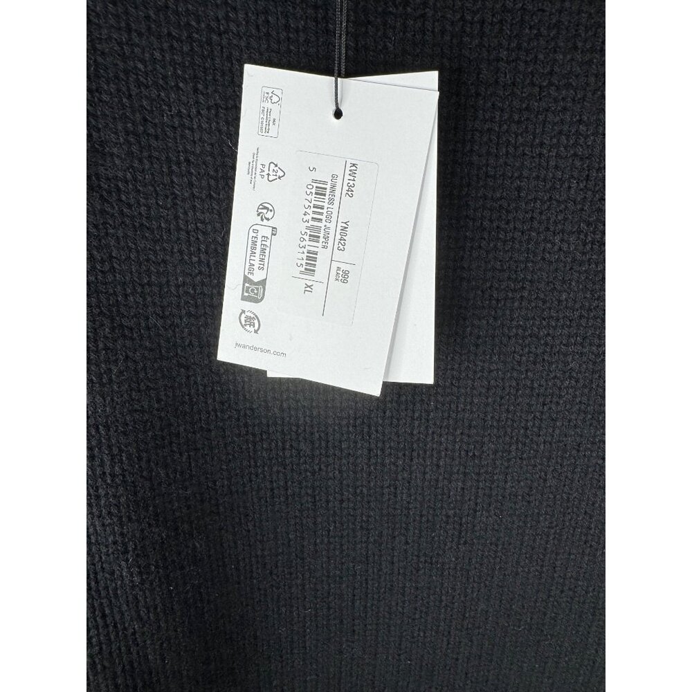 NWT JW Anderson Guinness Logo Cashmere Blend Sweater Jumper Black White Mens XL - Picture 6 of 6